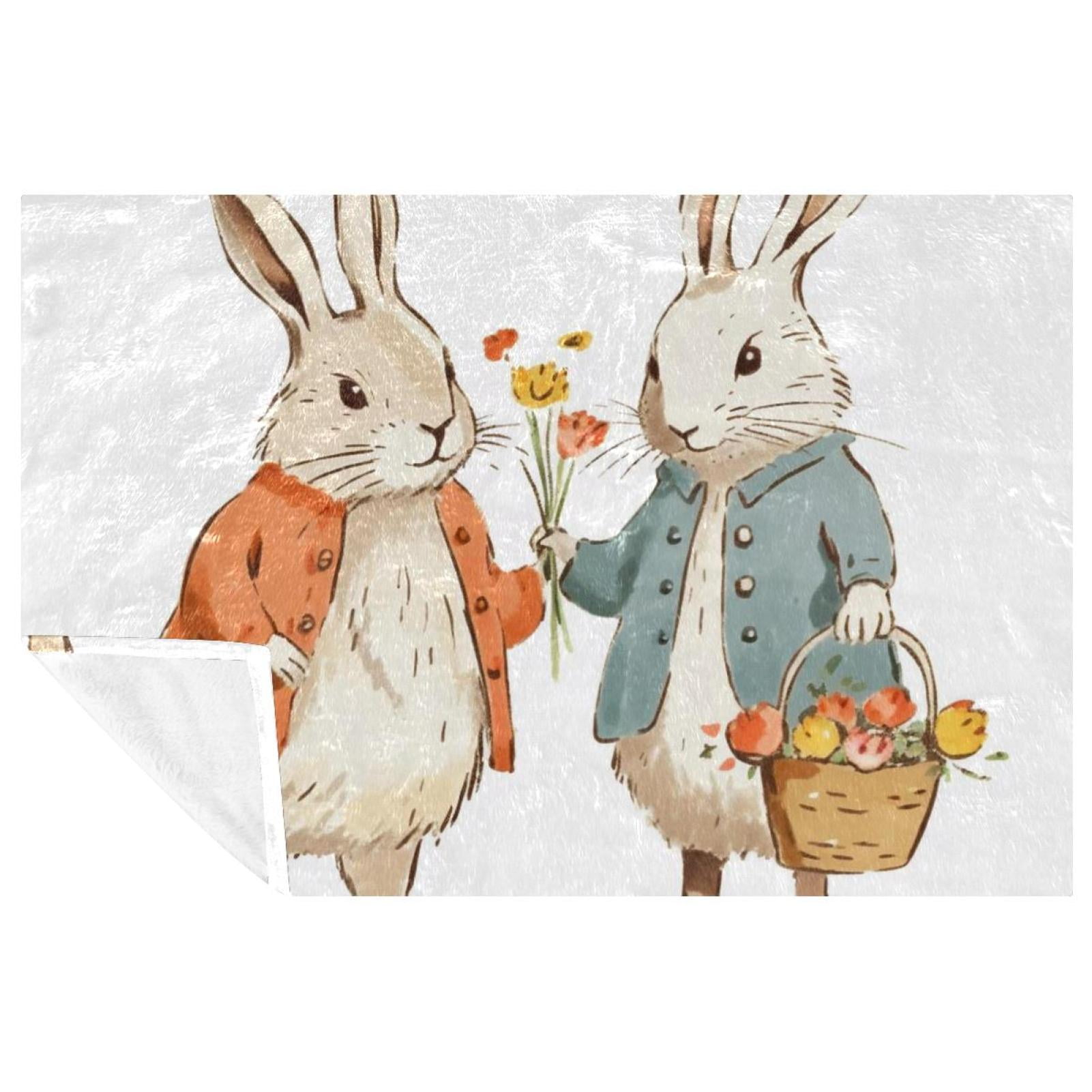 Easter Fluffy Blankets Microfiber Printed Throw Blanket for Sofa, Bed