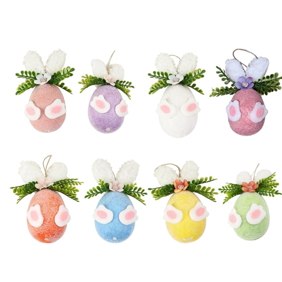 Easter Foam Egg Decorations, 8 Pcs DIY Craft Eggs, Festive Holiday Scene Decor for Home and Party