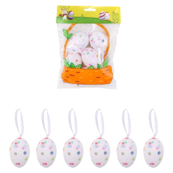 Easter Foam Eggs Decorations – 6-Piece Festive Party Props for Easter Egg Hunt, Table Centerpieces & Spring Festival Scene Setup
