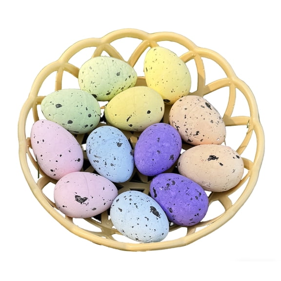 Easter Foam Eggs Decorations Set of 12 Pieces for Spring Party Easter Egg Hunt Tree Ornaments Vase Fillers Holiday Home Decor Colorful Festive Assortment