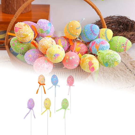 "Easter Foam Eggs Printed Pattern Hanging For & Centerpiece Displays 6 Pack Event & Party Home Decor 8.3"
