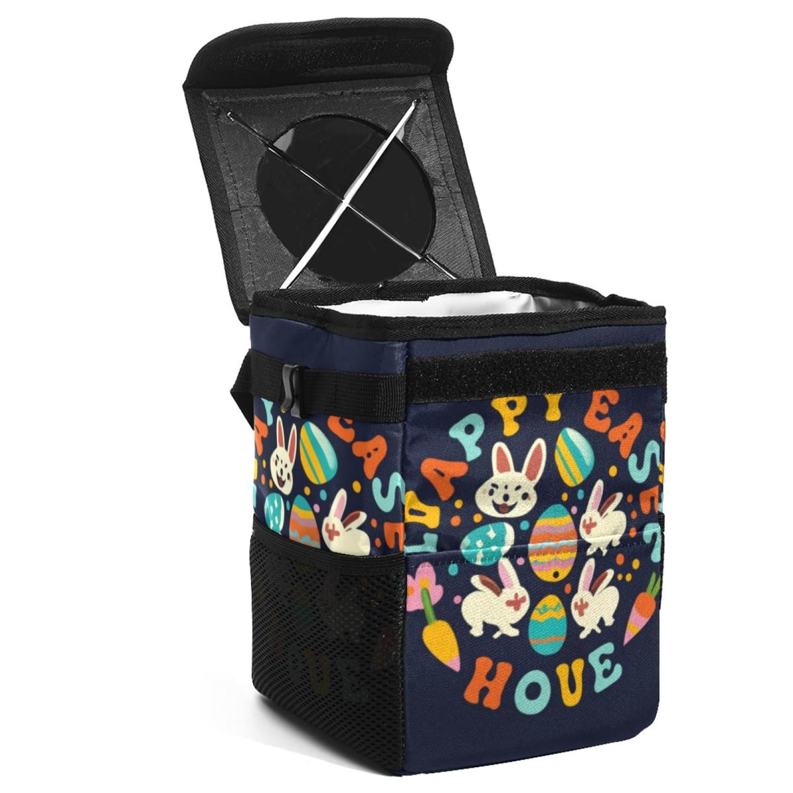 Easter Foldable Car Trash Can with Lid, Leak-Proof, and Hanging Storage ...