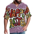 thumbnail image 1 of Easter Font Men's Short Sleeve Hawaiian Beach Shirt Casual Printed Button Down Summer Unisex Casual Shirt, 1 of 6
