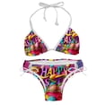 thumbnail image 1 of Easter Font Women's Bikini Set with Detachable Sponge and Adjustable Strap, Two-Pack, Ideal for Beach and Pool, One-Piece Swimsuits Swimwear Swimsuits, 1 of 6