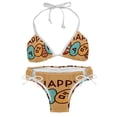 thumbnail image 1 of Easter Font Women's Detachable Sponge Adjustable Strap Bikini Set - 2 Pack, Beach Pool Swimwear, 1 of 6