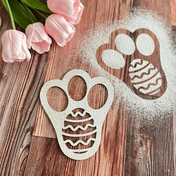 Easter Foot Print Stencil Floor Bunny Foot Print Template Reusable Stencil
