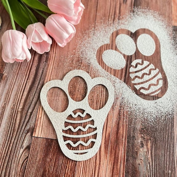 Easter  Foot Print Stencil Floor Bunny Foot Print Template Reusable Stencil