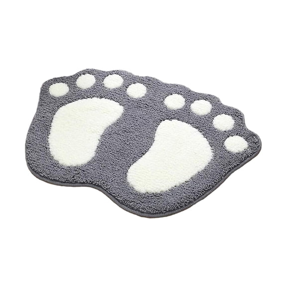 Easter Footprint Shaped Bath Rug, Tufted Absorbent Non Slip Floor Mat, Washable Spring Holiday Carpet for Bathroom Front Door Home Indoor Decor