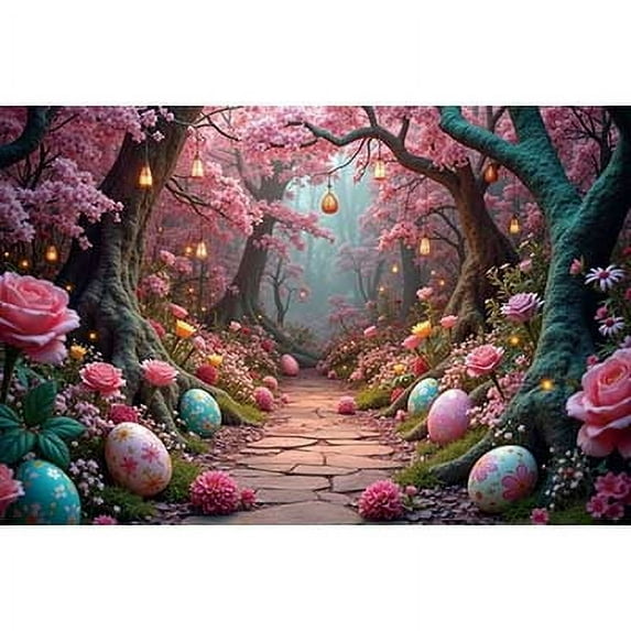 Easter Forest Scery Photography Backdrops Childr Party ration Photoz Background02 Studio Photobooth Props