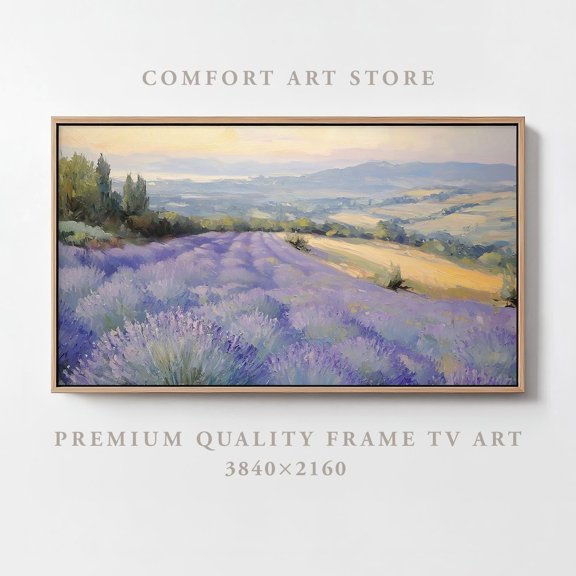 Easter Frame Tv Art Samsung Frame Tv Spring Frame Tv Lavender Field Tv Flower Painting Vintage Botanical Spring Violet Tv Farmhouse Decor Tv, Unframed Poster Size 8x12
