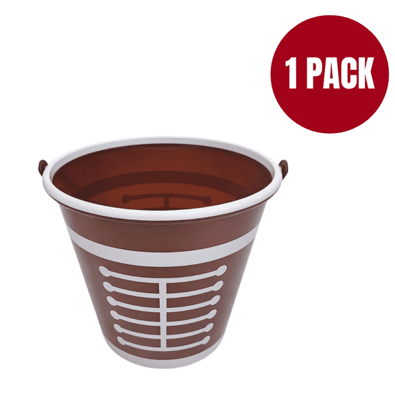 Easter Fun Sports-Themed Football Easter Basket (1 Pack) Durable Plastic Easter Bucket for Egg Hunts, Candy, and Party Favors