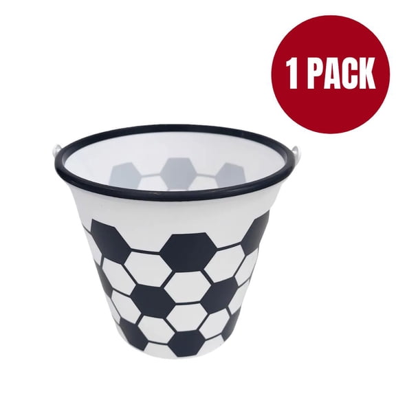 Easter Fun Sports-Themed Plastic Easter Basket (1 Pack)  Durable Football or Soccer Design Bucket for Egg Hunts, Candy, and Party Favors