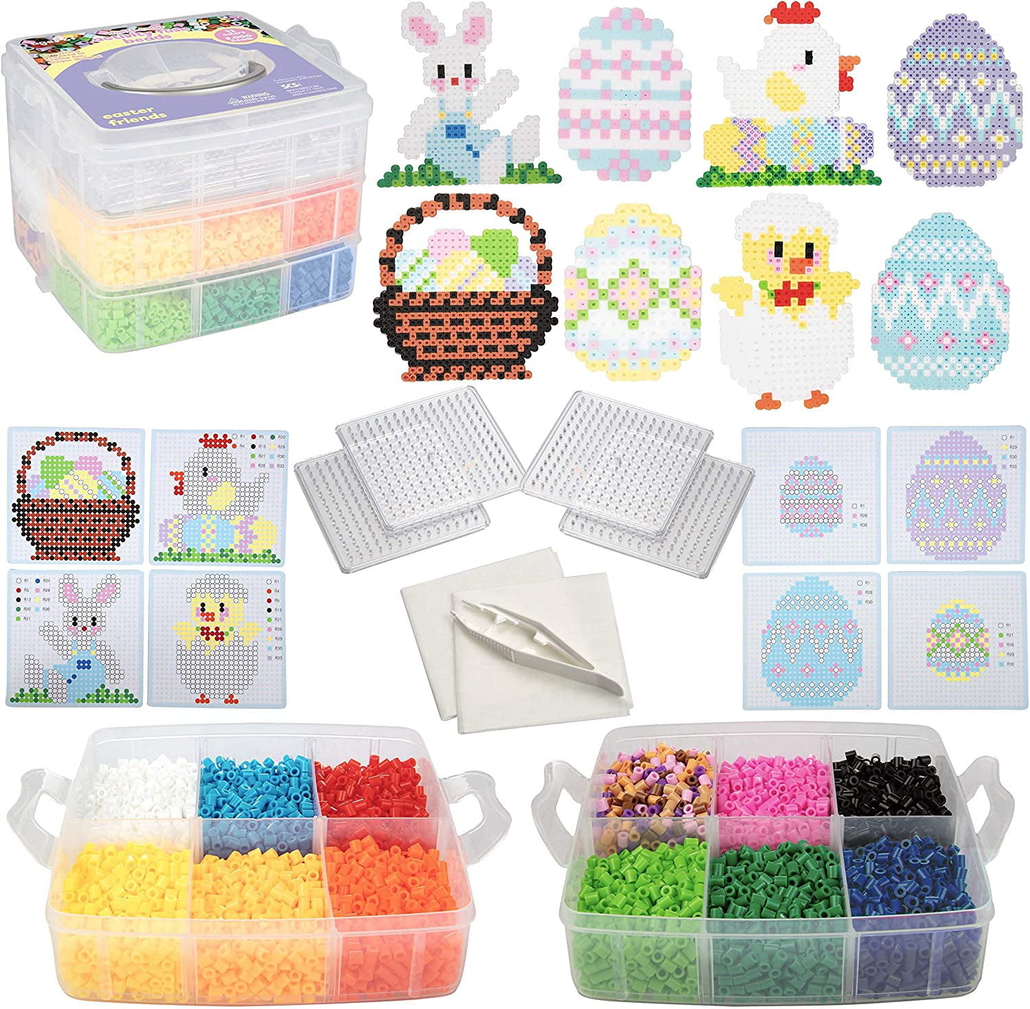 Incraftables Fuse Beads Kit 4000pcs (16 Colors). Hama Melting Beads for  Kids Crafts 5mm Unisex