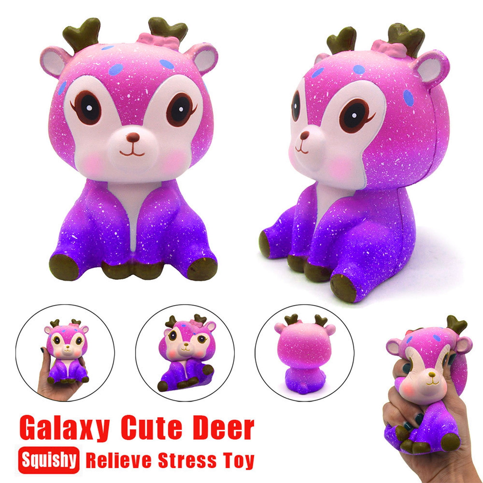 Easter Galaxy Deer Squishy Toys, Slow Rising Stress Relief Fidget Toys ...