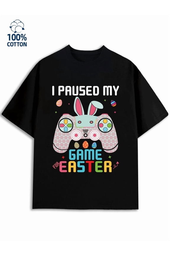 Easter Gamer Tee for men game 180G 100% Cotton black merch game over Fashion Unisex Shirt Graphic tshirts Vintage Unisex Shirt Graphic tshirts Retro Unisex Shirt Graphic tshirts