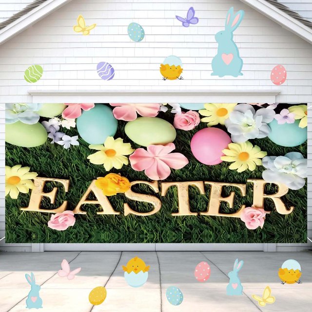 Easter Garage Door Decoration Easter Garage Door Banner Mural Cover 6 X