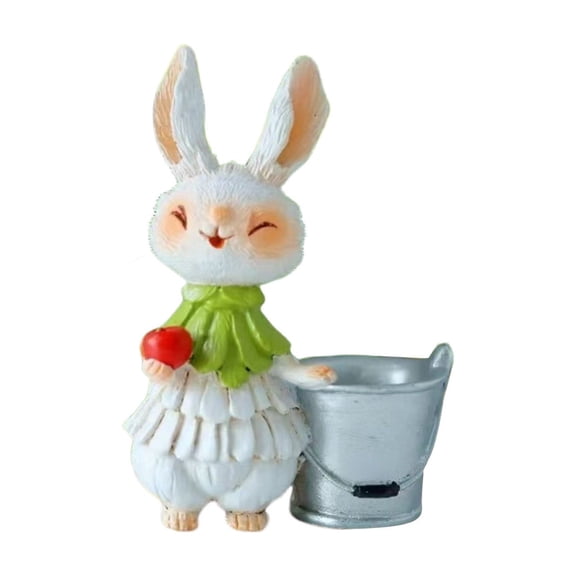 Easter Garden Decor, Resin Rabbit Figurine, Purple Green Garden Statue, Handcrafted Outdoor Ornament, Spring Yard Decoration, Home and Patio Decor