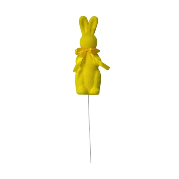 Easter Garden Decoration Yellow Floral Foam Branch with Bunny Bow for DIY Home Decor Holiday Ornament and Floral Arrangements