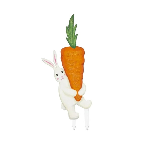 Easter Garden Decorations Easter Bunny Yard Stakes Sign Metal Bunny Egg Garden Stake for Outdoor Easter Holiday Home Yard Sign Decor c-B