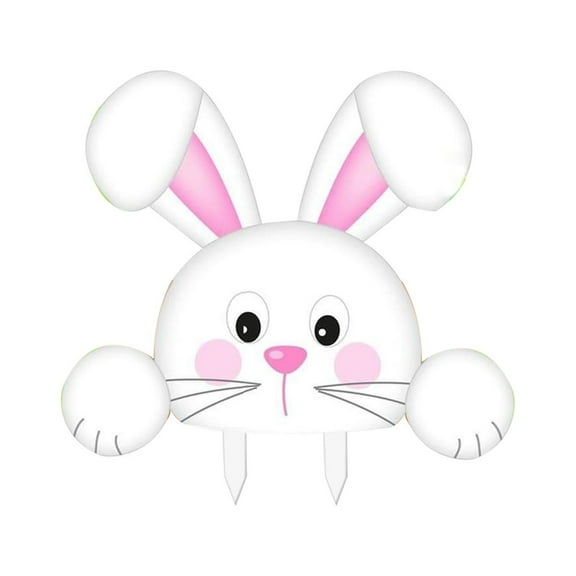 Easter Garden Decorations Easter Bunny Yard Stakes Sign Metal Bunny Egg Garden Stake for Outdoor Easter Holiday Home Yard Sign Decor c-D