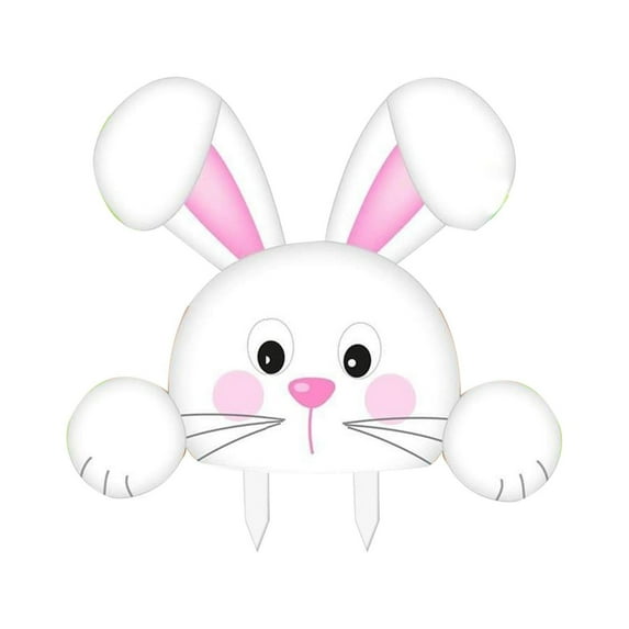 Easter Garden Decorations Easter Bunny Yard Stakes Sign Metal Bunny Egg Garden Stake for Outdoor Easter Holiday Home Yard Sign Decor c-D