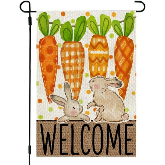 Easter Garden Flag 12x18 Inch Double Sided for Outside Decor, Holiday Small Garden Flags For Outdoor Yard Lawn
