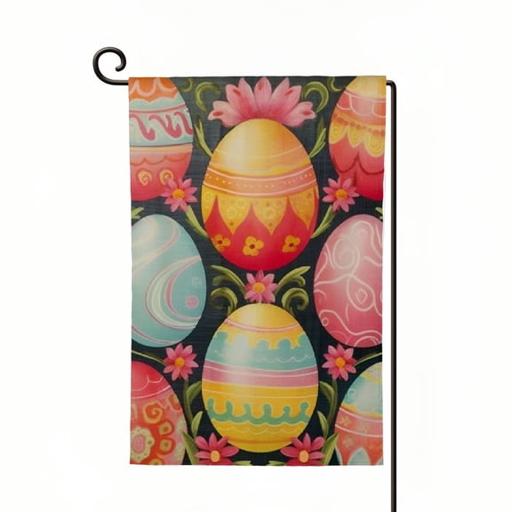Easter Garden Flag Double Sided Burlap, Small Vertical He is Risen Garden Yard Flags for Easter Spring Outdoor Outside Decoration