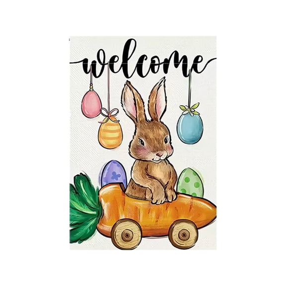 Easter Garden Flag Double-Sided Outdoor Decoration 18x12 Inch Spring Yard Patio Burlaps Banners Suitable For Easter Basket Fillers And Home Party Decorations