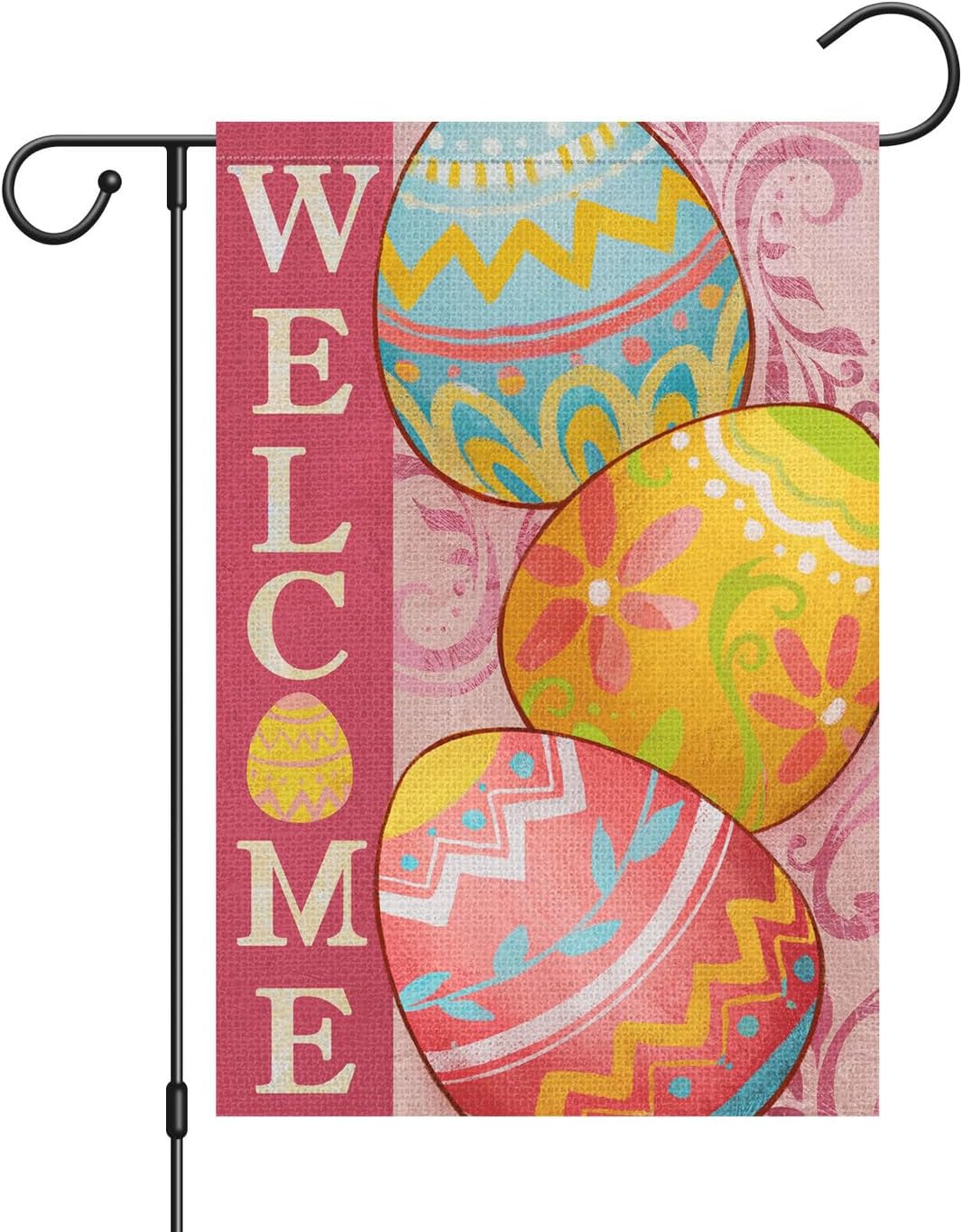 Easter Garden Flag Double Sided, Small Vertical He is Risen Easter Egg