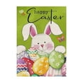 THENEWS Easter Garden Flags Holiday Party Patio Decorations Hang Bunnies Easter Eggs Linen Flags