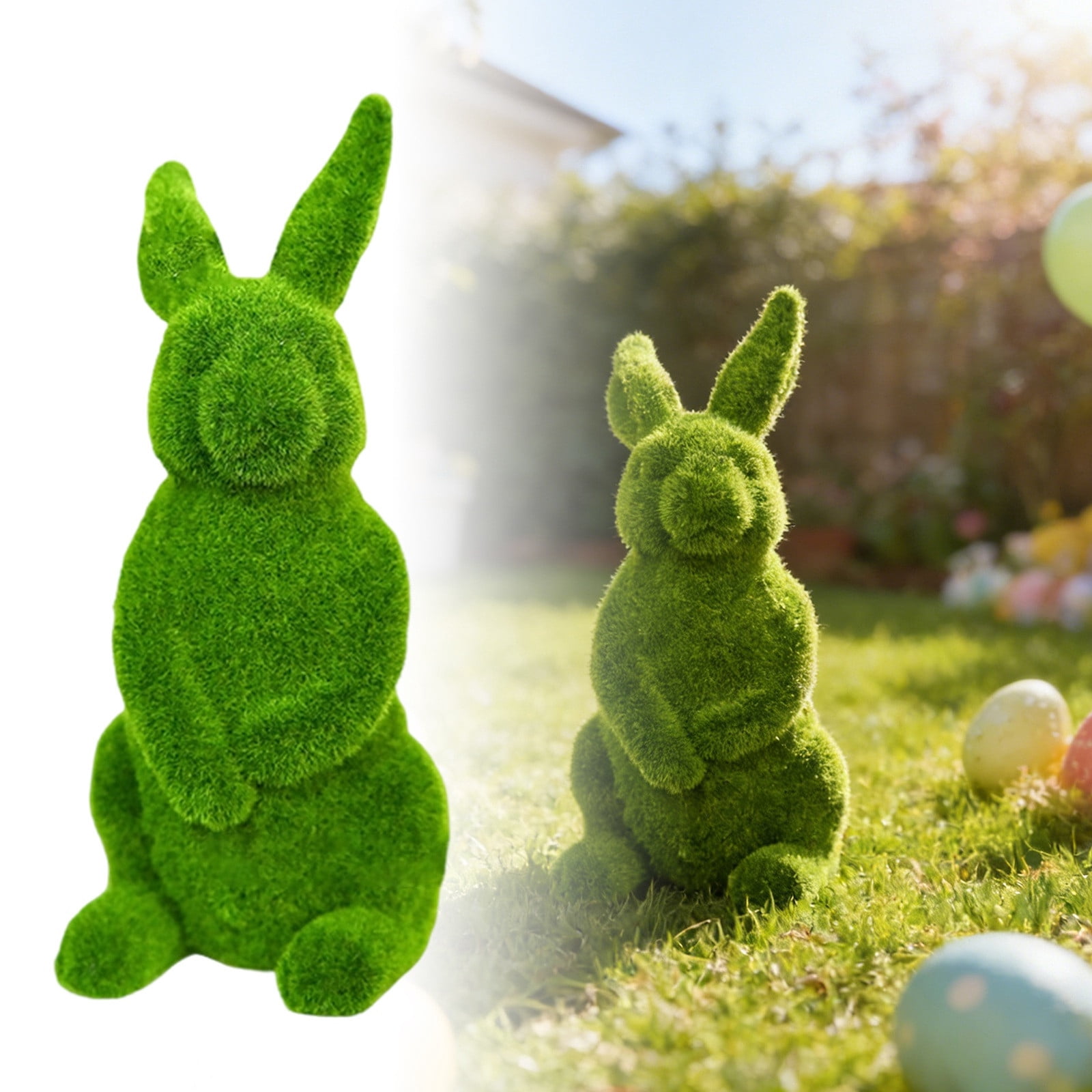 Easter Garden Sculpture Statue - Resin Outdoor Patio & Yard Art, Hand-Painted Holiday Decor for Garden Beds & Porch (13.2 Inch)