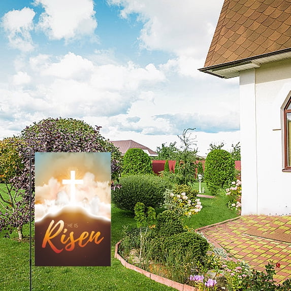 Easter Garden Sign Easter Decoration 12x18 Inch Spring Garden Outdoor Sign Personalized Easter Decorations Double Sided Easter Yard Decoration Gift