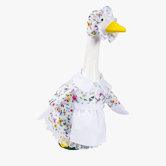 Easter Garden Statue Outfit Set Floral Pattern for 23 in Porch Cement Sculpture Holiday Lawn Porch Decorations with Small Floral