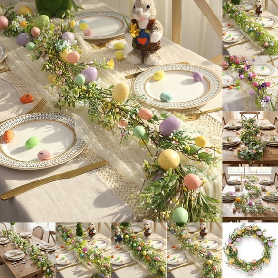 Easter Garland Decorations 1.7M Spring Branches And Leaves Floral Easter Decorations Indoors Garland Decor Home Easter Party Supplies