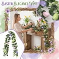 thumbnail image 1 of Easter Garland for Mantle Easter Artificial Egg Garland with Flowers Ribbon Spring Pastel Floral Vine String for Fireplace Front Door Kitchen Decoration Table Home Rustic Party Decor C, 1 of 7
