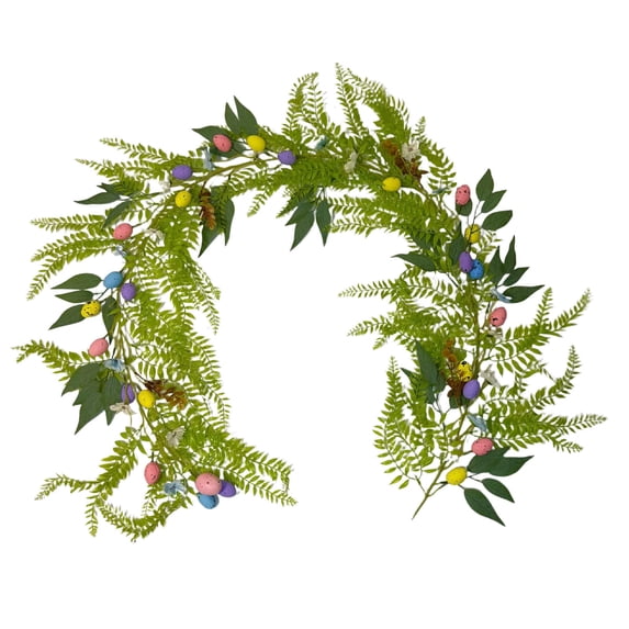 Easter Garland Simulation Vine Plastic Multicolor 74 8 Inches Egg Rattan Indoor Wall Hanging Decor