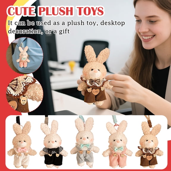 Easter Giant Plush Rabbit Hanging Pendant Stuffed Animal Vintage Forest Style Decoration Home Decor Luxury Pillow Ornament Coffee