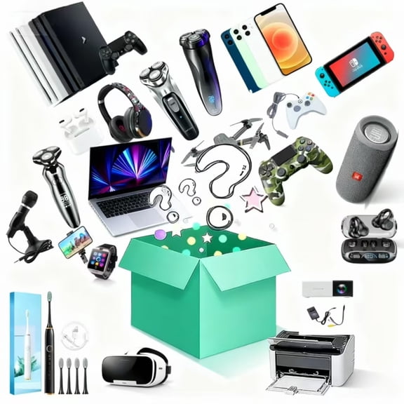 Easter Gift for Adults, Surprise Box Premium Electronics Gift Box -Easter Surprise Birthday Gift Box with Bluetooth headphones & Tech Gadgets (2-20 Piece Random Assortment)