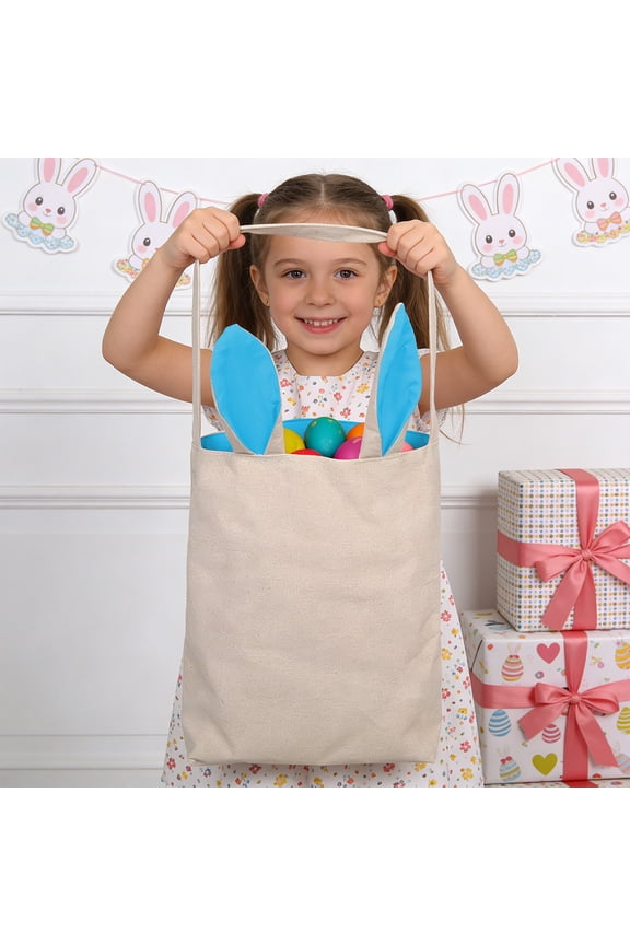 Easter Gift Bag Tote Drawstring Canvas Eco Friendly Spring Party Favor Carrier Holiday Shopping Reusable Essential for grocery shopping