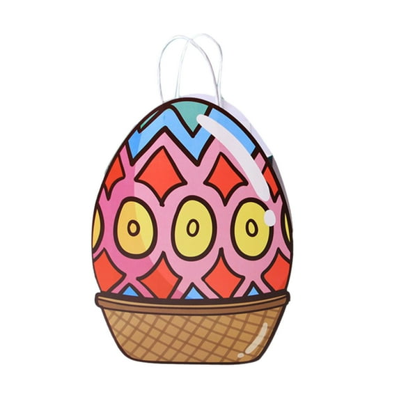Easter Gift Bags with Handles Blue, 7.5"x6.3" Cute Egg Paper Party Favor Bags for Easter Party Favors, Unique Colorful Gift Wrap Bags Goodie Bags for Kids Party, Holiday, Brithday