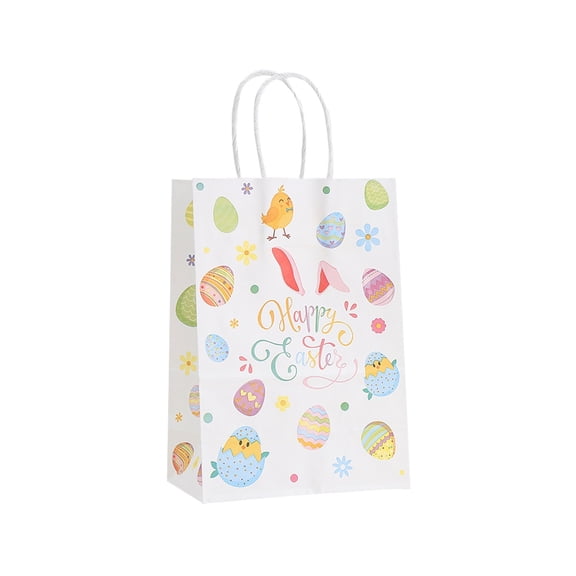 Easter Gift Bags – Large Pack of Decorative Printed Paper Treat Bags with Twisted Paper Handles for Candy, Toys & Party Favors
