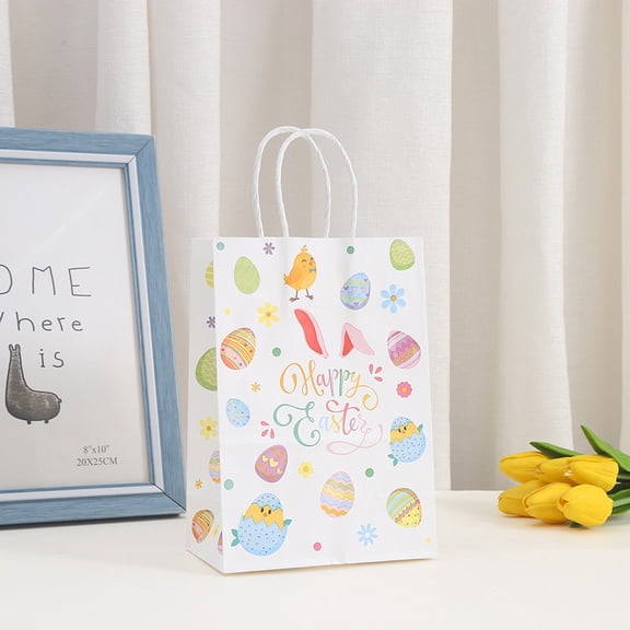 Easter Gift Bags, Large Quantity Small Paper Gift Bags With Handles, Candy Paper Bags For Children Party Prizes, Treasure Gift Packaging Supplies