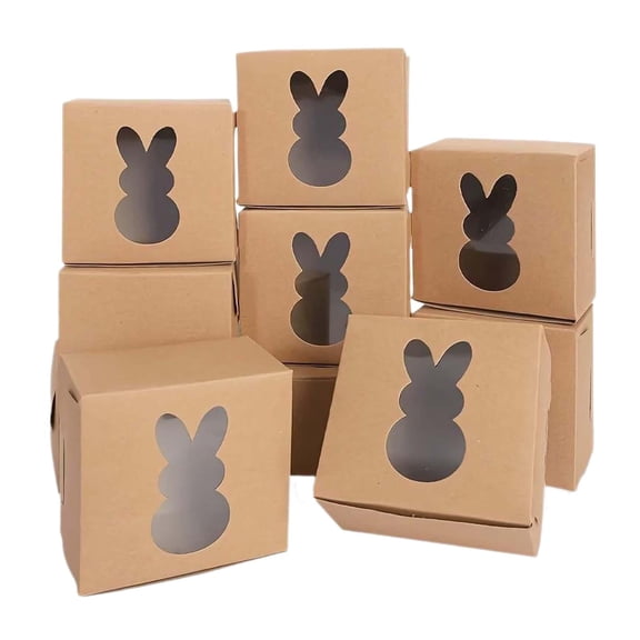 Easter Gift Box with Bunny Window Party Favor Wedding Decorative Box for Treats Favors Spring Celebration Gift Packaging