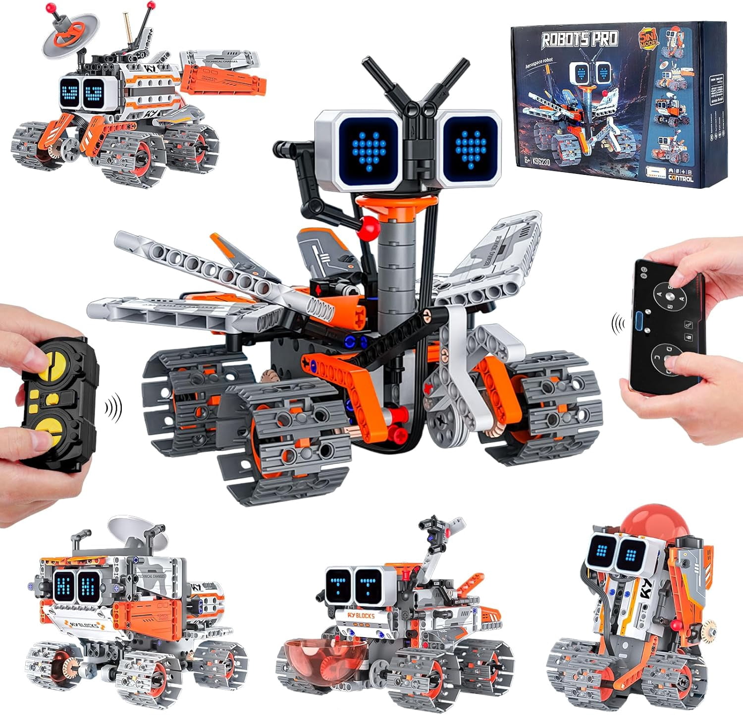 Easter Gift Top Pick | 5-in-1 Egg-Hunting Transformer Smart Programmable Robot With Leg0-technic  Building Toy