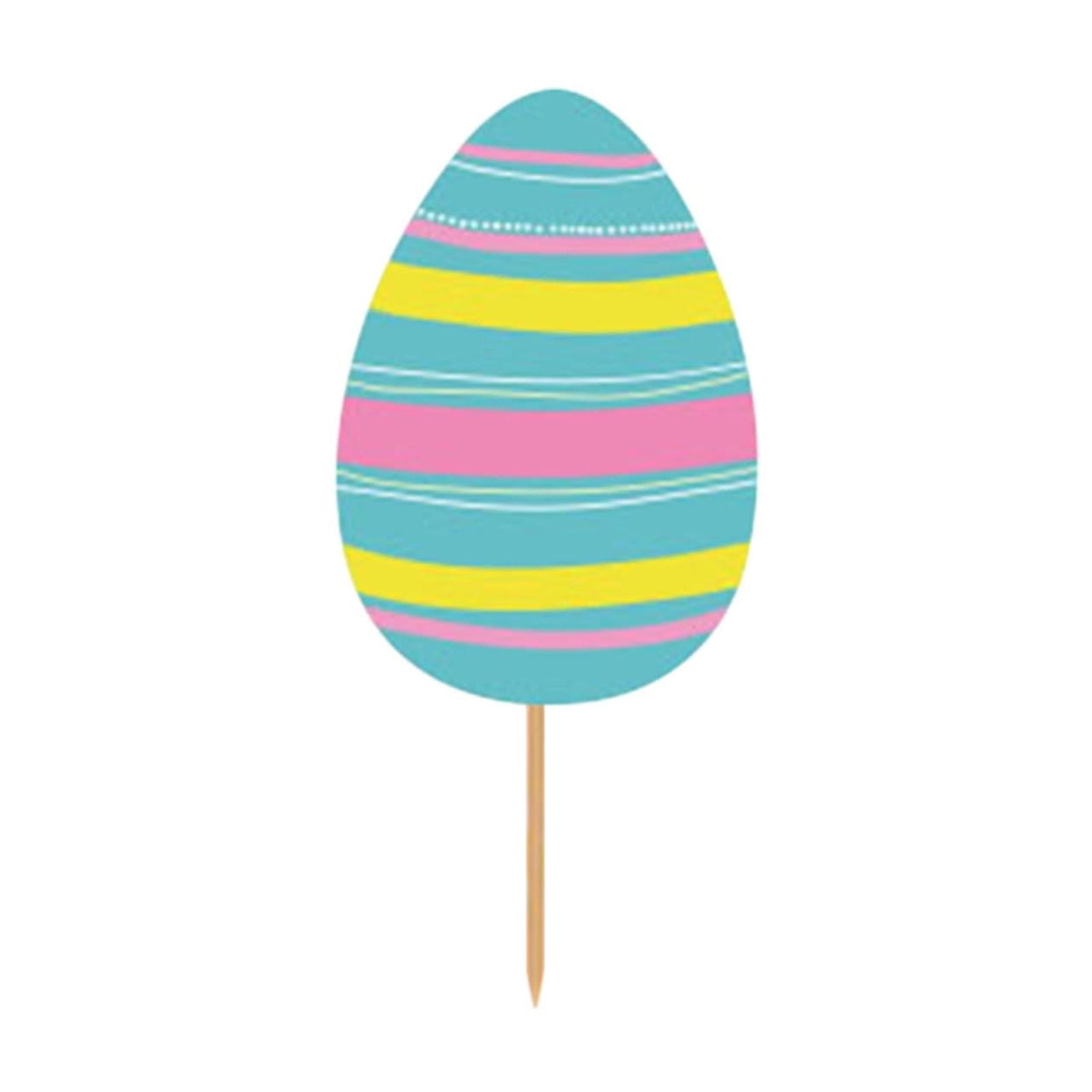 Easter Gift! Tunhigl Easter Decoration Cake Flag 12pcs Rabbits Ear Cup Flag Card Party Supplies