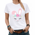 thumbnail image 1 of Easter Gift Women's Retro Bunny Face Coquette Graphic Tees Women's Summer Shirt, 1 of 4