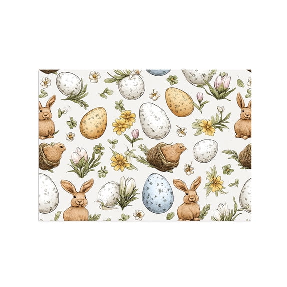 Easter Gift Wrapping Paper – Tear-Resistant Decorative Paper with Bunny, Egg & Floral Prints, Ideal for Holiday Gift Wrap, Crafts, and Spring Decorations