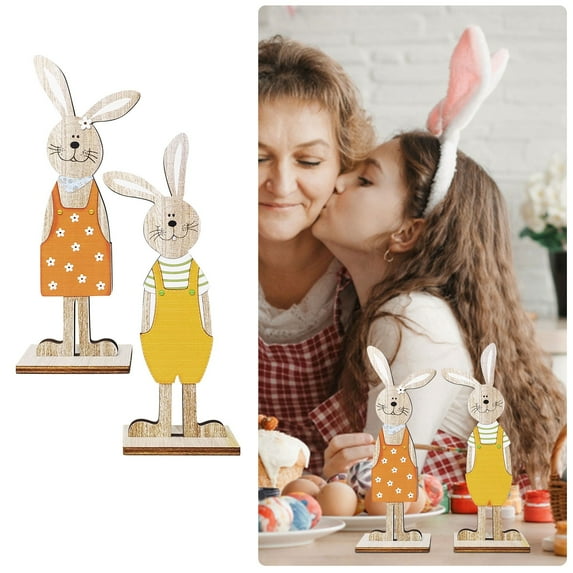 Easter Gifts,Easter Bunny Decorations Spring Rabbit Decors Figurines Tabletopper Decorations for Party Home Holiday Cute Bunny Easter Day Decor