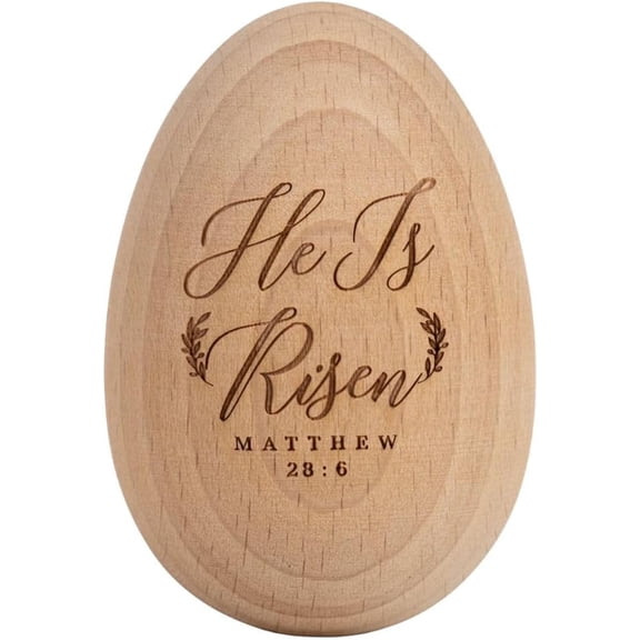 Easter Gifts He is Risen, Wooden Resurrection Eggs Basket Stuffers for Adults, Christian Gifts for Teens, Tweens, Easter Basket Decor Centerpieces for Home Table, Tiered Tray, Religious Decorations