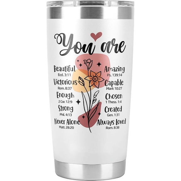 Easter Gifts You Are Christian Gifts for Women - Christian Mothers Day Gifts, Faith Gifts for Women Mom Sister Wife Pastor Gifts Religious Gifts - 20oz Christian White Tumbler